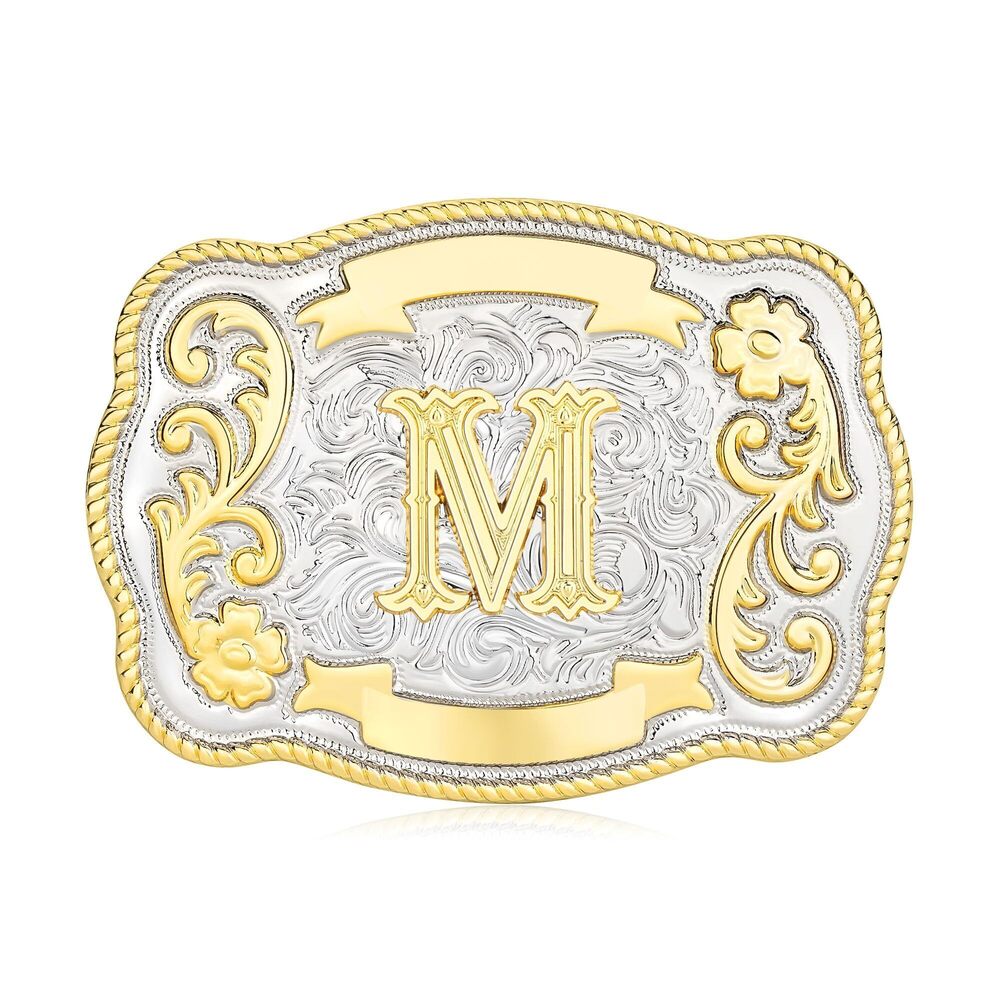 9390 Vintage Belt Buckle Western Cowboy Rodeo Initial Letter ABCDMRJ to Z